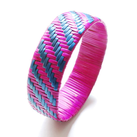 Imfumzo Bangle - Pink & Teal Diagonal