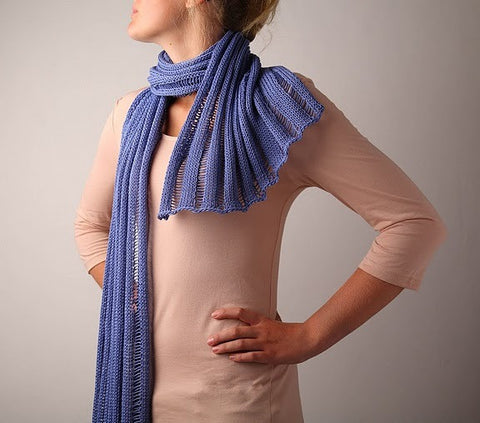 Knit Scarf Beata - Cornflower Blue