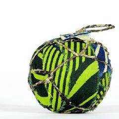 Lime Green Textile and Banana Ball Ornament