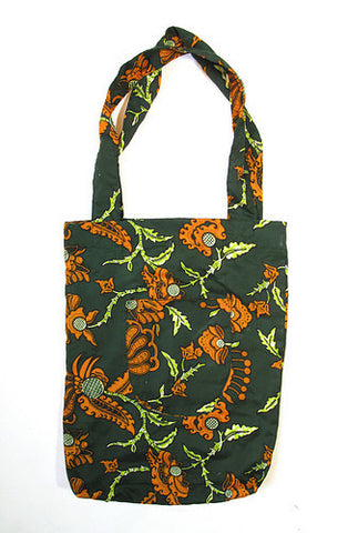 Market Tote Bag - Green & Orange