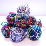 Red & Green Textile Ball Ornament