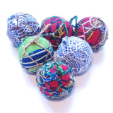Red & Green Textile Ball Ornament