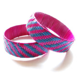 Imfumzo Bangle - Pink & Teal Diagonal