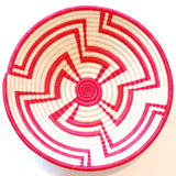 Red and White Geometric Plateau Basket