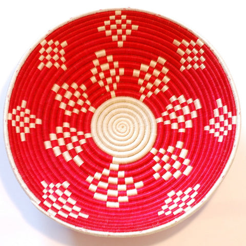 Red & White Diamond Plateau Basket
