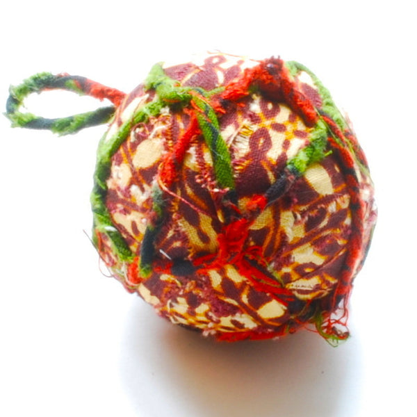 Cocoa & Cream Textile Ball Ornament