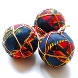 Red & Black Textile Ball Ornament
